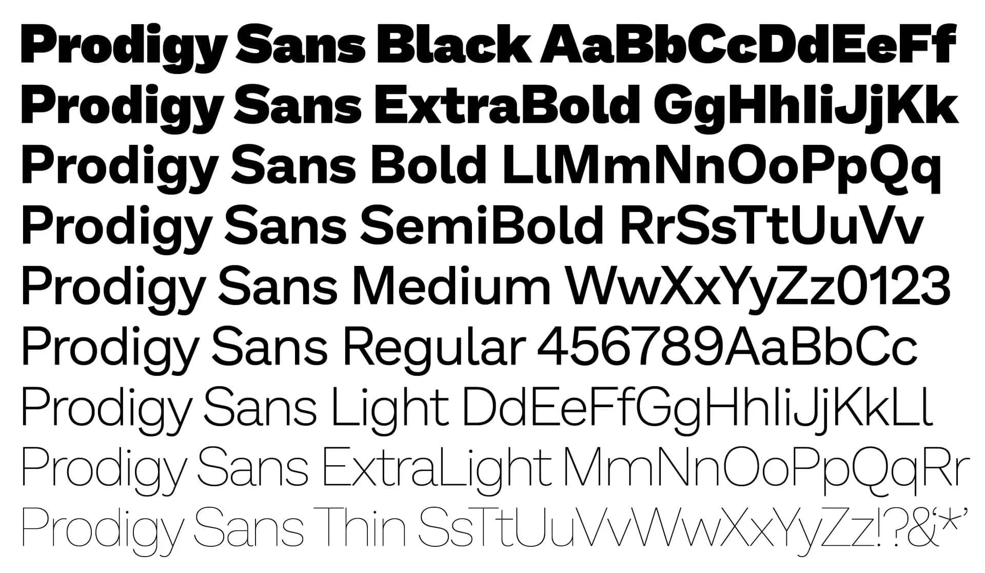 Prodigy Sans preview 1
