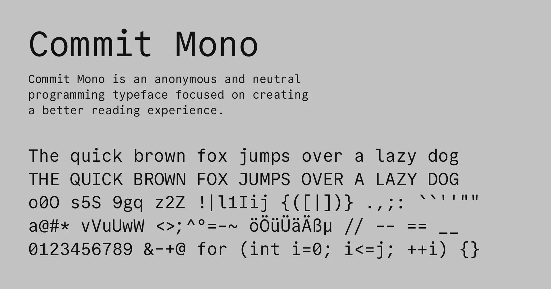 Commit Mono preview 1